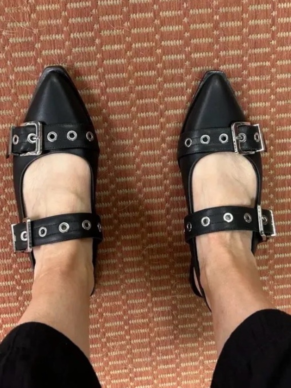 NWOB Quince leather bold buckle slingback flats - Picture 6 of 15